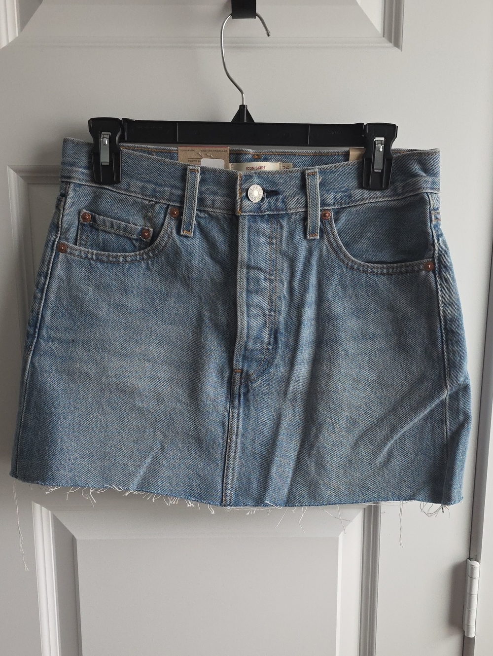 Levi's Icon Skirt Light Blue Denim Mini Size 26 G226